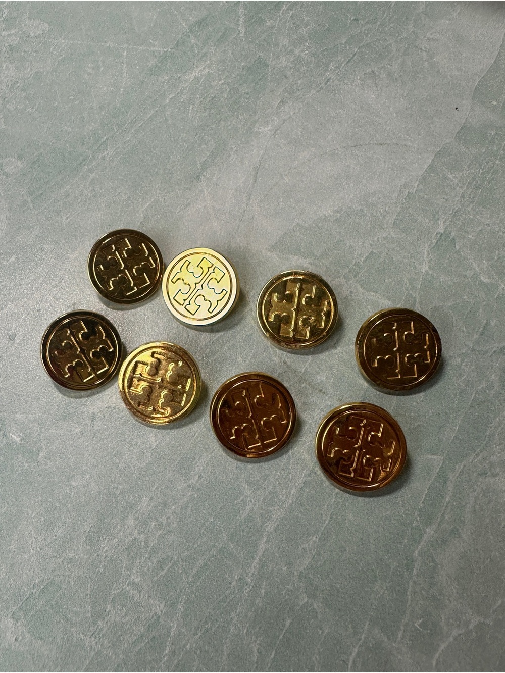 Tory Burch Gold-tone Logo Buttons Set of 8